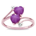 thumbnail image 3 of Star K � 6mm Created Star Ruby Two Double Hearts Bypass Promise Ring, 3 of 9