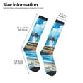 thumbnail image 2 of Yiaed Greek Island Windmills Painting Print Great elasticity Adult Stockings Sports socks for Men and Women, 2 of 6