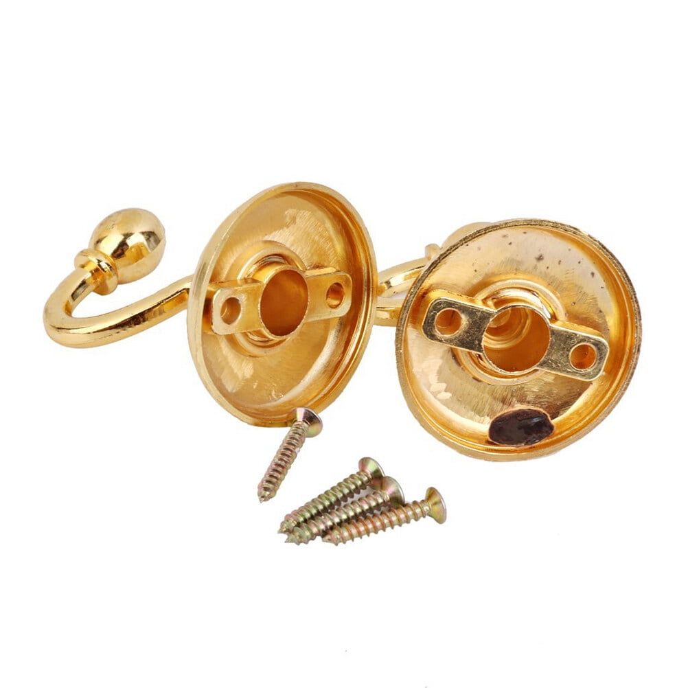 Golden Zinc Alloy Curtain Tieback Hooks for Wall or Door with Attractive Design and Vintage Look 2