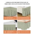 thumbnail image 6 of Sage Green Stripes Wrap Around Bed Skirts for King Bed 16" Drop,Bed Skirt with Adjustable Elastic Belt Dust Ruffle Bed Valance for Bedroom Hotel Simple Geometric Modern Monochrome Bed Frame Cover, 6 of 7