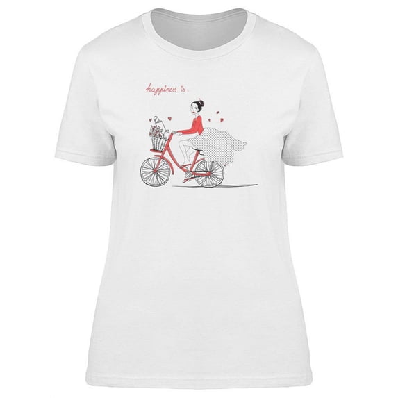 Bicycle Girl T-Shirt Women -Image by Shutterstock, Female Medium