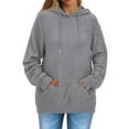 thumbnail image 2 of Fantaslook Womens Hoodies Casual Long Sleeve Waffle Pullover Tops Oversized Hooded Sweatshirts with Pocket, 2 of 7
