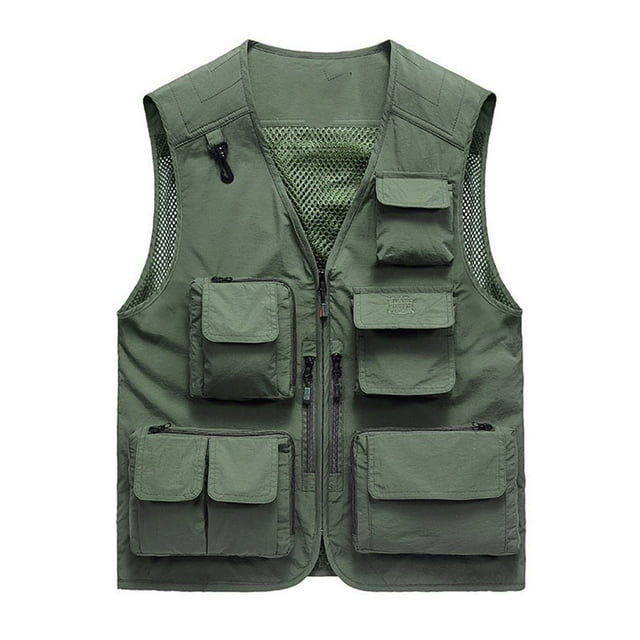 Birdeem Mens Work Clothes Jacket Solid Color Stand Collar Multiple Pockets Outdoor Sports Photography Leisure Coat