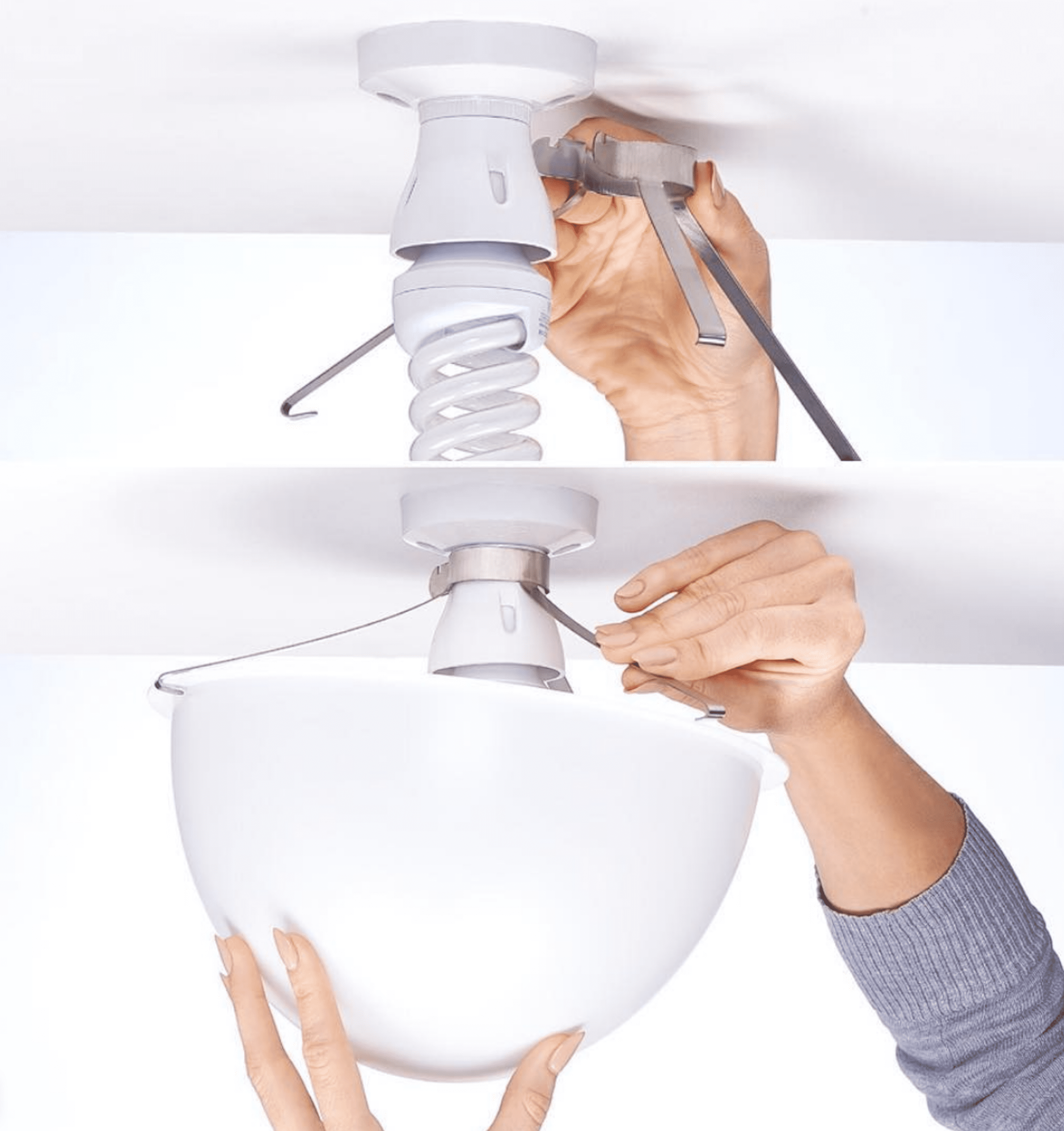 3 Pack EZ Shade, Ceiling Light Bulb Cover, Shade, Clipon Shade, White