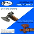 thumbnail image 2 of SZCO 15.5 Inch Skull Axe Stainless Steel Head Wood Handle with Etched Design and Leather Sheath Outdoor Camping Utility Tool, 2 of 5