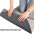 thumbnail image 3 of Brown Boho Line Art Face and Plant Pattern Hot Yoga Mat Towel Non Slip for Hot Yoga - Quick-Drying Yoga Mat Cover with 4 Corner Pockets with Travel Bag - Hot Yoga Towel Non Slip 70"x26", 3 of 6