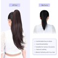 thumbnail image 3 of ORUYROP Extension de Queue de Cheval, extensions de Cheveux à Pince Griffe de 22 Pouces Queue de Cheval Longue Cheveux Lisses Extension de Cheveux Pièce de Cheveux Synthétique d'Apparence Naturelle pour Femmes Brun Foncé, 3 of 7