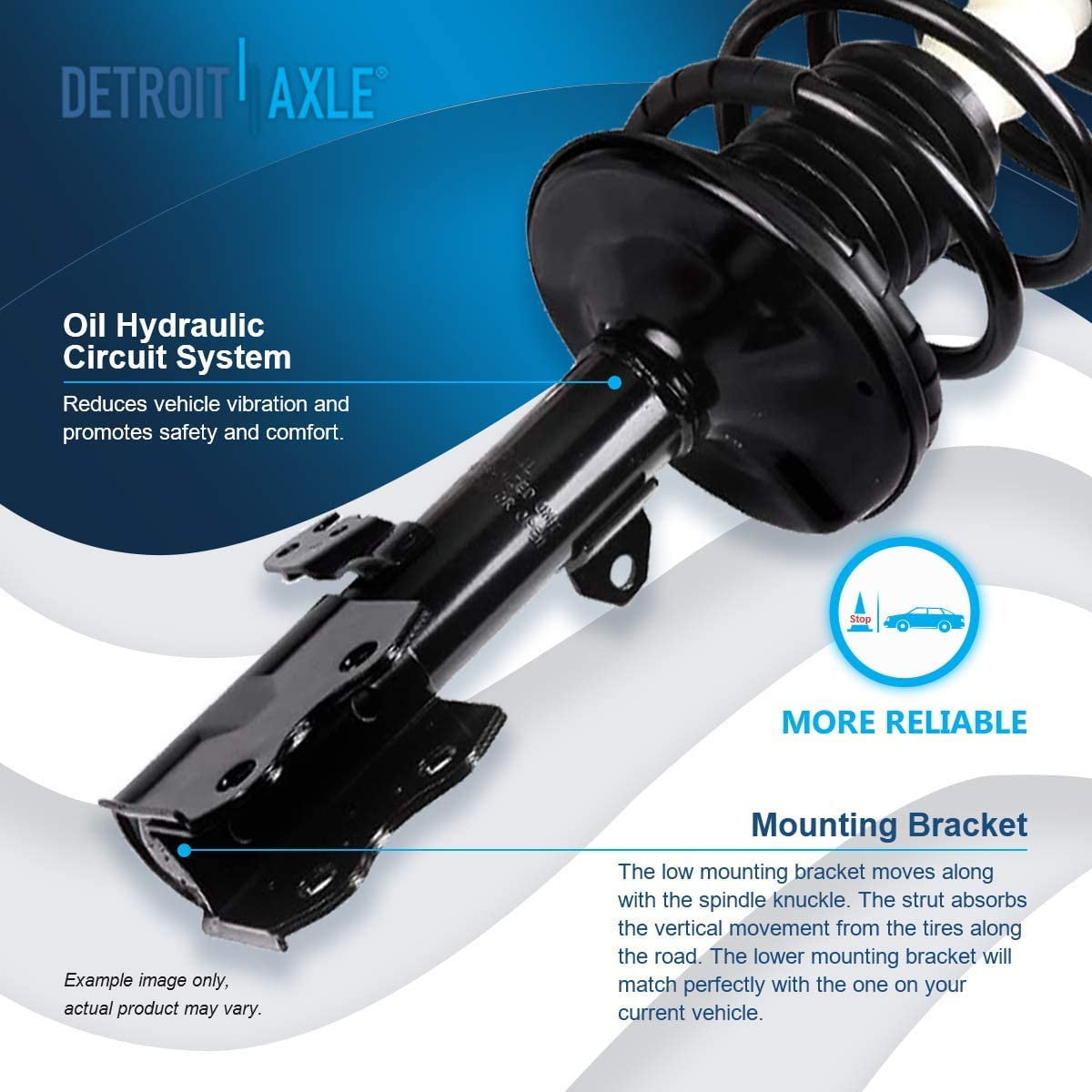 Detroit Axle - Front Struts for 2004-2009 Toyota Prius Complete 2 Struts w/Coil Spring 2005 2006 2007 2008 Replacement Quick Install Ready Struts Assembly
