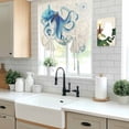 thumbnail image 5 of Blue Octopus Coastal Tie Up Curtains 45 Inches Long, Kitchen Window Curtains Over Sink, Coral Summer Beach Nautical Ocean Beige Small Window Curtains Balloon Curtains Valances for Bedroom 34"x45", 5 of 8