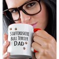 thumbnail image 2 of 3drose, Staffordshire Bull Terrier Dog Dad - Doggie by Breed - Muddy Brown Paw Prints Doggy Lover Pet Owner, 15oz Two-tone Red Mug, 2 of 6