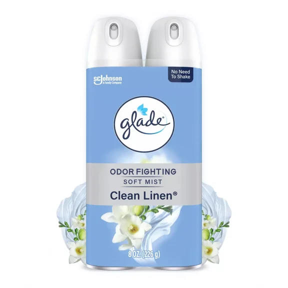Glade Odor Fighting Soft Mist Aerosol Room Air Freshener - Clean Linen - 16oz/2ct