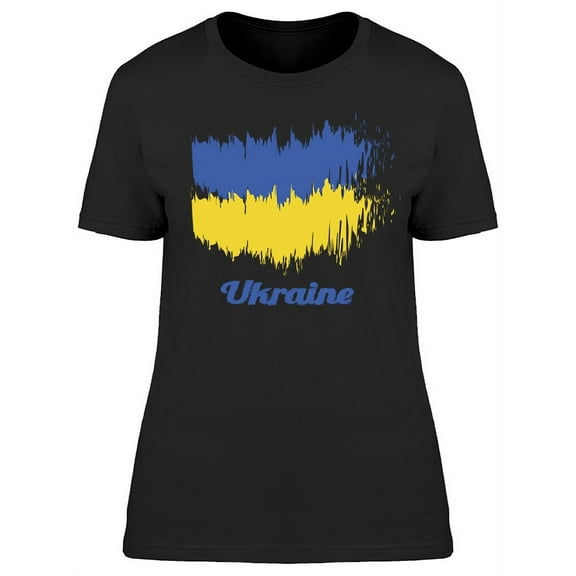 Brush Flag Of Ukraine T-Shirt Women -Image by Shutterstock, Female Large