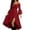 Red, variant on Xijirk Women Pirate Costume Off Shoulder Tiered Ruffle Sleeve High Low Dress for Halloween and Renaissance Themed Party,M