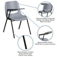 thumbnail image 6 of Flash Furniture 5 Pack Gray Ergonomic Shell Chair with Right Handed Flip-Up Tablet Arm, 6 of 14