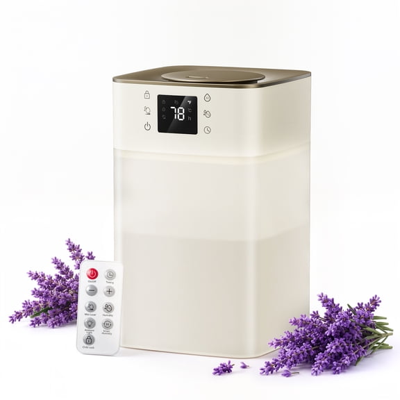 KTO 4.5L Cool Mist Humidifier for Room, Ultrasonic Top Fill Air Humidifier with Auto Humidity Control, Timer & Night Light for Bedroom, Baby Nursery, Plants