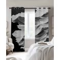 thumbnail image 4 of White Ocean Blackout Curtains for Bedroom Living Room Darkening Curtains 84 Inch Length 2 Panels Set Black Beach Coastal Modern Minimalist Window Curtain Window Treatment Grommet Drapes 52"x84", 4 of 9
