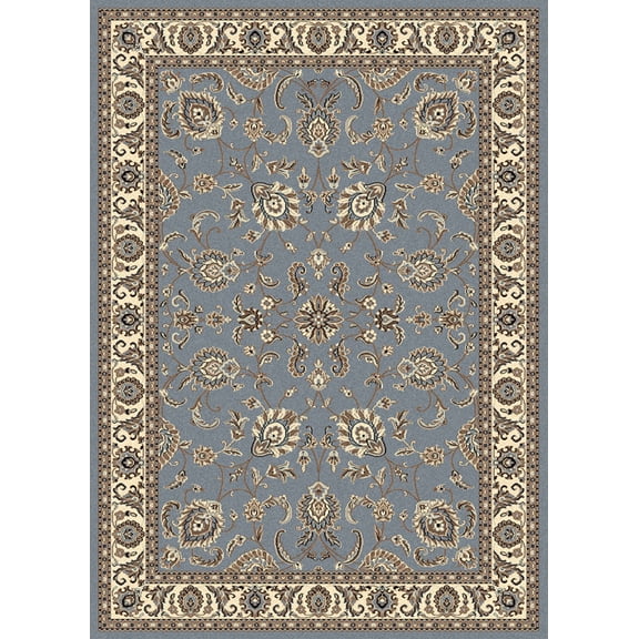 Radici Usa Alba Area Rug 1426 Greyish Blue Bordered Floral 3' 3" x 4' 11" Rectangle
