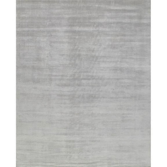Pasargad Home Transitional 120" x 166" Hand-Knotted Lamb's Wool Area Rug in Gray