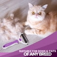 thumbnail image 3 of POODLIE Pet Grooming Dematter and Shedding Comb Tool, Twin-Blade Undercoat Rake for Cats and Dogs with Medium and Long Hair, Gentle on Pets with Sensitive Skin, Comfortable to Use Ergonomic Handles, 3 of 5