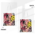 thumbnail image 3 of DouZhe Reusable Grocery Bags, Pink Zebra Leopard Tiger Stripes Lightweight Polyester Canvas Cloth Tote Bag for Travle Gym Shopping School, 15" x 16", 3 of 7
