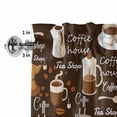 thumbnail image 4 of Coffee Rod Pocket Curtain Valance, Brown Retro Coffee Theme Beans Latte Tea Cup Farmhouse Window Valance for Living Room, Bedroom, Kitchen 42"W x 12"L, 4 of 9
