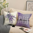 thumbnail image 3 of Decorative Throw Pillow Cover Plant Lavender - 18 x 18 Purple Flower Basket Pillow Cushion Case - 4 Pack Linen Square Pillow Cushion Cover, Great for Couch, Patio, Chair, Yard, Living Room Decor, 3 of 6