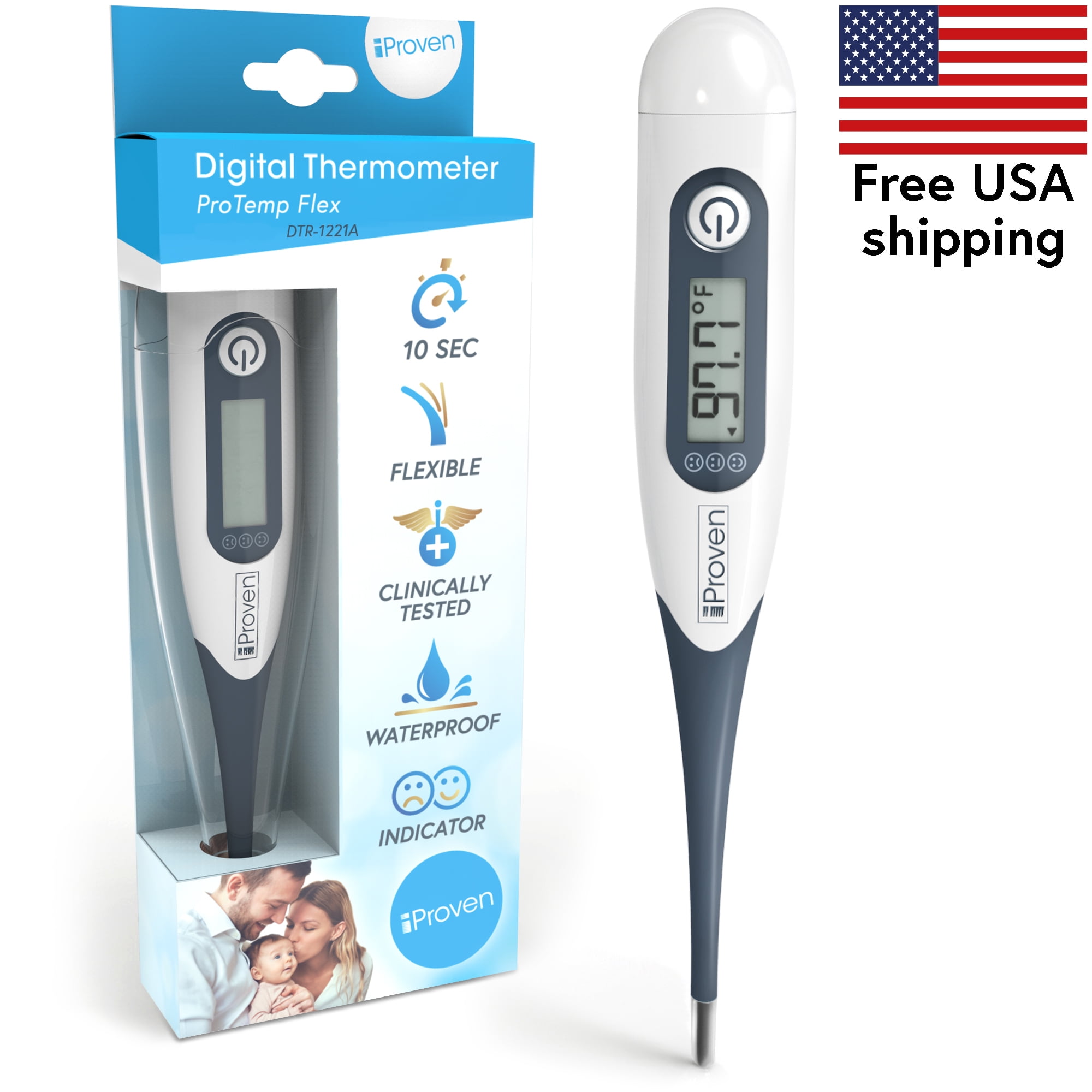 iProven DTR1221A Oral Rectal Digital Medical Thermometer Accurate Fast Reading Fever Walmart