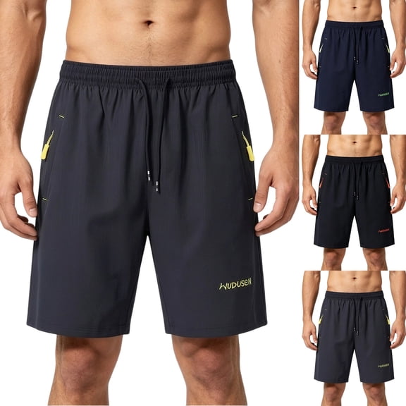 Boys Basketball Shorts Men's Summer Casual Running Sports Loose Five-Point Straight-Leg Beach Thin Shorts Gray L