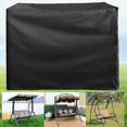 thumbnail image 4 of 3 Seater Garden Swing Cover Waterproof,220x125x175cm 210D Oxford Anti-UV Swing Cover Outdoor Swing Protective Cover-black, 4 of 5