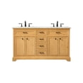 thumbnail image 3 of 60 inch double bathroom vanity in natural wood, 3 of 8