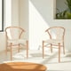thumbnail image 5 of Ilios Innova | Juego de 2 sillas de comedor Bone con estructura de madera de haya y asiento de cuerda de papel tejido resistente, diseño minimalista moderno para comedor., 5 of 9
