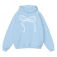 thumbnail image 4 of Ruyang Oversized Hoodies for Teens Girls Bowknot Graphic Preppy Hooded Sweatshirts Baggy Athletic Pullover Tops Pocket, 4 of 4