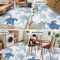 thumbnail image 6 of Rectangle Rug 4x6Ft, Ocean Sea Turtle Blue Coral Soft Non-Slip Washable Felt Carpet Pad, Sea Starfish Seahorse Area Rugs for Living Room Bedroom Kids Room, 6 of 9