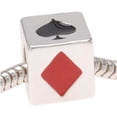 thumbnail image 2 of Silver Tone Cube With Playing Card Suits Bead - European Style Large Hole (1), 2 of 2