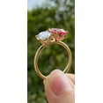 thumbnail image 4 of Jewelerix Unique Two-Stone Oval Shape Wedding Ring, Elegant Pink Pear Gemstone Bridal Jewelry 10K Yellow Gold Vermeil Engagement Toi Et Moi Ring, 4 of 5