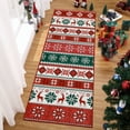 thumbnail image 3 of FairOnly 2'x8'Boho Christmas Runner Rug Machine Washable Low Pile Non Slip Holiday Floor Rug for Bedroom Hallway Kitchen,Red Green, 3 of 7