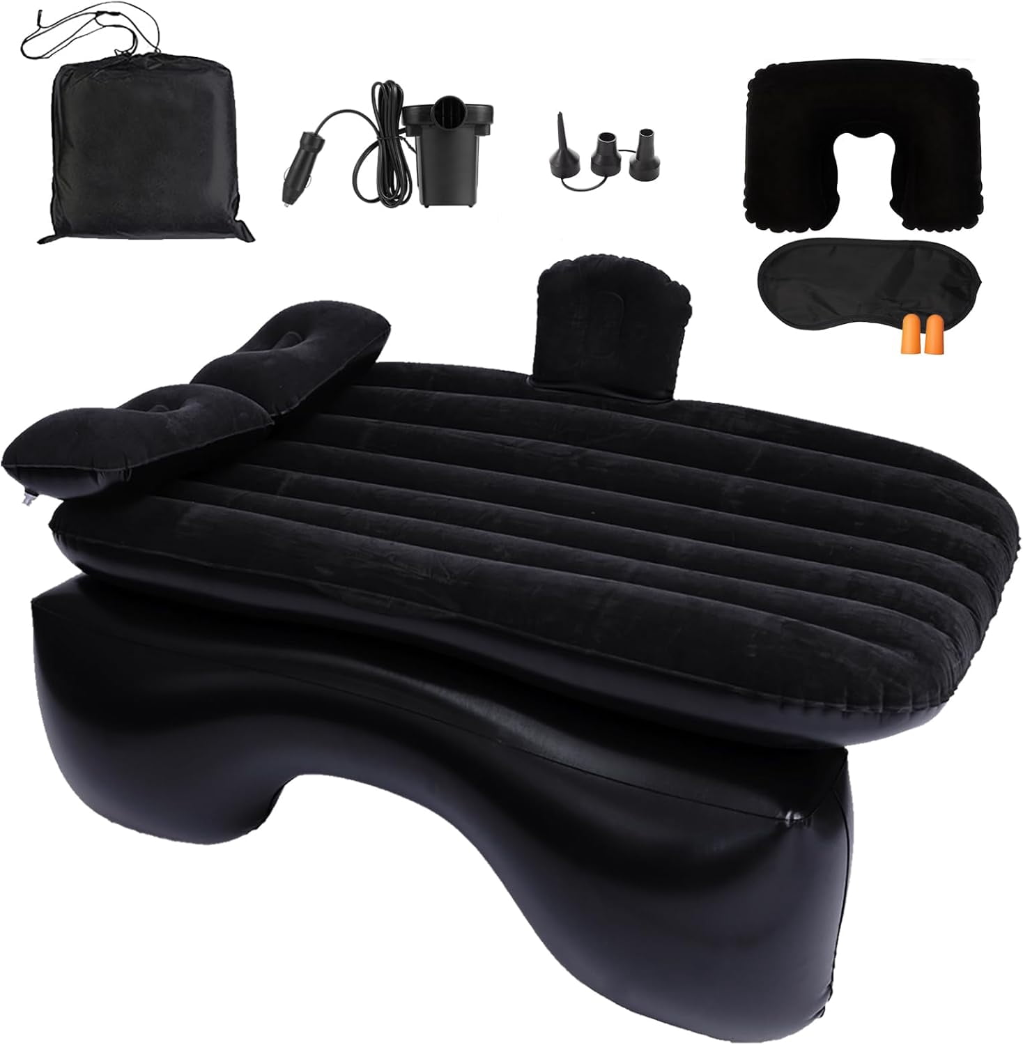 Portable Inflatable Car Air Mattress for Back Seat 55x35 Inch Thickened Travel Camping Sleeping Blow Up Bed with Pump Universal SUV