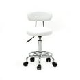 thumbnail image 6 of Round Shape Adjustable Salon Stool with Back and Line White, 6 of 6