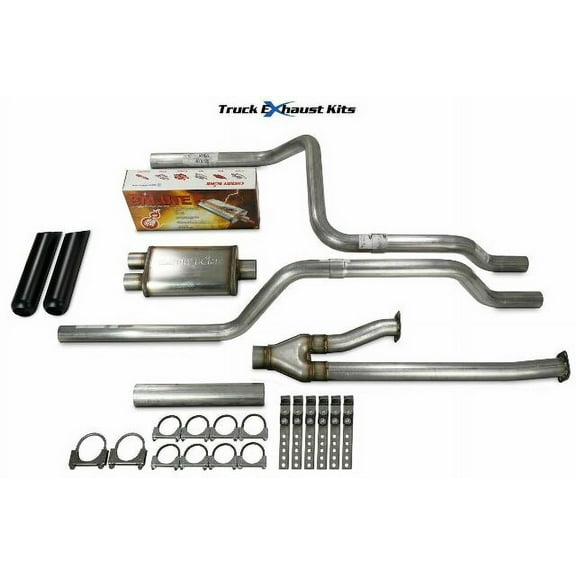 Toyota Tundra 14-21 2.5" Direct Fit Dual Exhaust Kit Salute Rear Black Tip