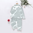 thumbnail image 2 of WTXUE Satin Family Matching Christmas Pajamas Set Soft Button Loungewear 2 Piece Sleepwear Home Wear Set Comfortable Nightwear Set for Couples or Family White 9M, 2 of 4