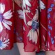 thumbnail image 5 of Gibobby Vestido de Verano para Mujer vestido de manga delgada con cuello en v estampado de floral mujer largo casual corto una línea de vestido de mujer(Rojo,XL), 5 of 5