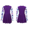 thumbnail image 6 of renvena Kids Girls Floral Long Sleeve Modest Swim Dress Beach Rashguard Swimsuit 6-16 Dark Purple 14, 6 of 7