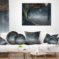 thumbnail image 4 of Designart Big Trees in Dark Foggy Forest - Landscape Photography Throw Pillow - 16x16, 4 of 5