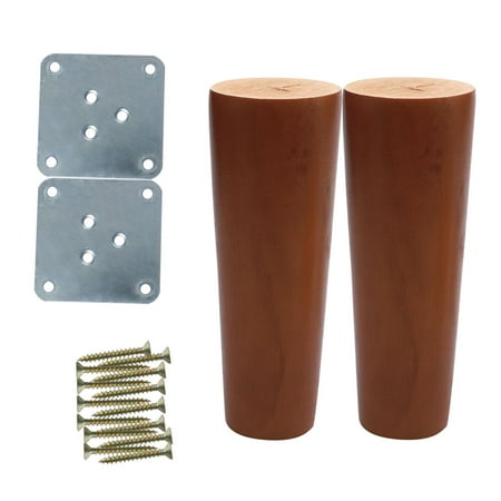 6 Wood Furniture Leg Chair Table Sofa Feet Round Replacement Set Of 2