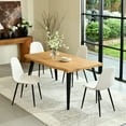 thumbnail image 1 of Homy Casa Modern Industrial 5-Piece Dining Set for 4 for Dining Room, Faux Wood Walnut Live Edge Table with 4 Armless Chairs, 1 of 12