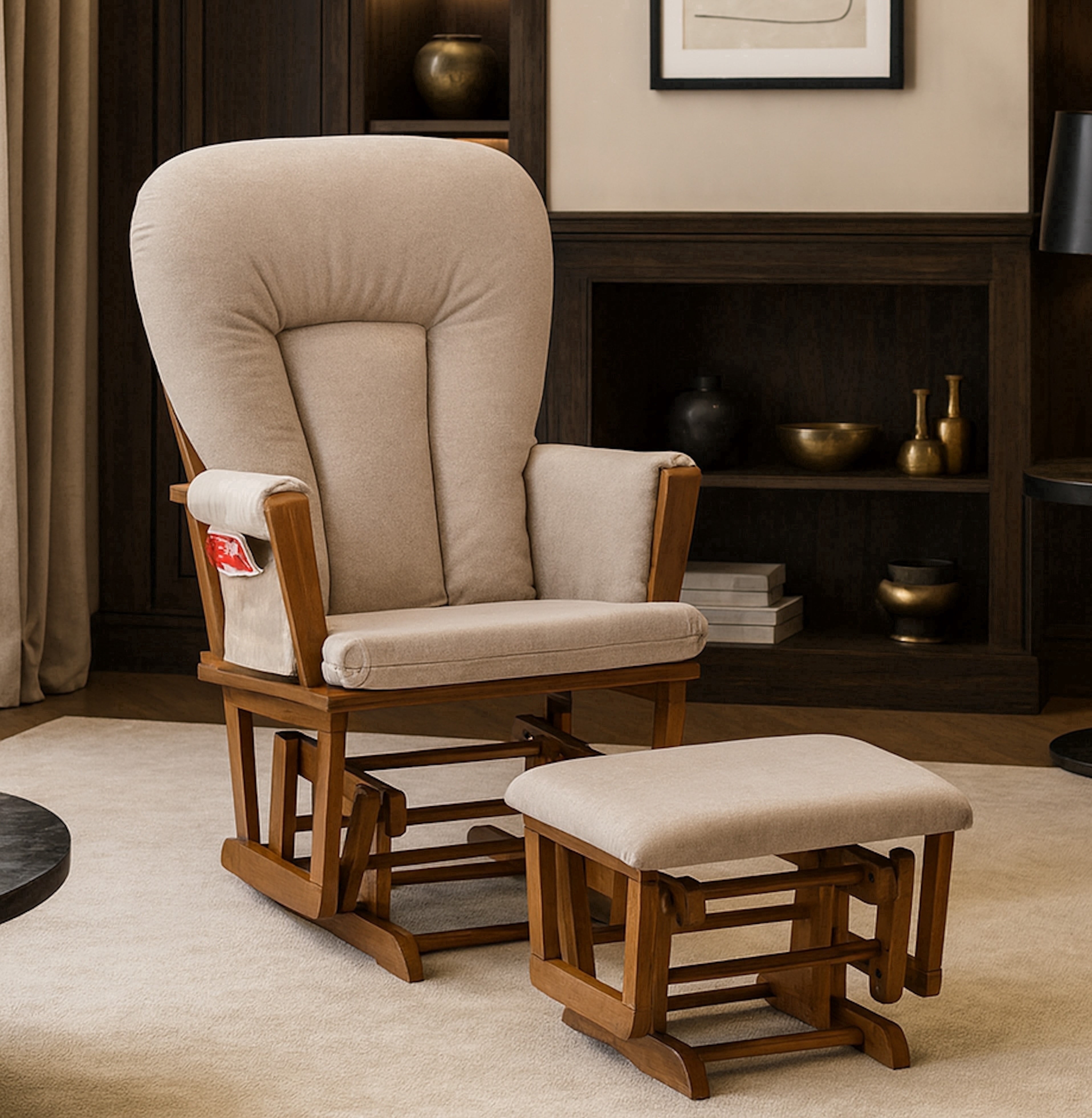 Child Craft, Nursery Rocking Chair with Ottoman, Light Gray
