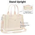 thumbnail image 6 of Fammart Large Canvas Tote Bag for Women with Zipper & Compartments, Crossbody Laptop Bags for Work College Travel, 6 of 8