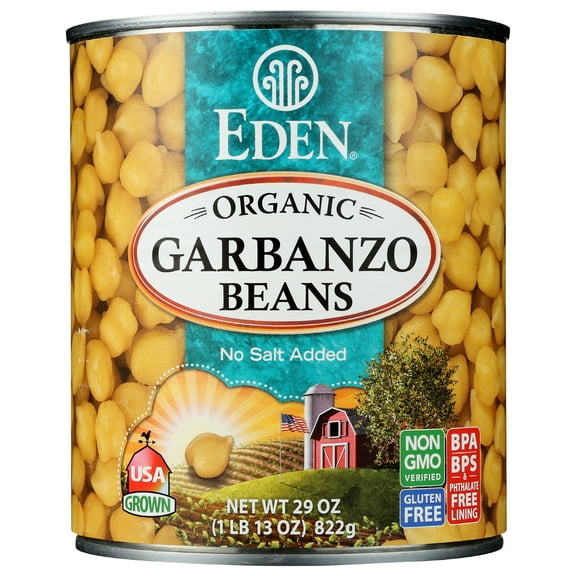 Pack of 12, Eden Foods No Salt Added Garbanzo Beans, 29 oz