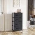 thumbnail image 3 of YINTATECH 4 Drawers Dresser Shelf Organizer Bedroom Bedside Storage Tower Black Grey, 3 of 9