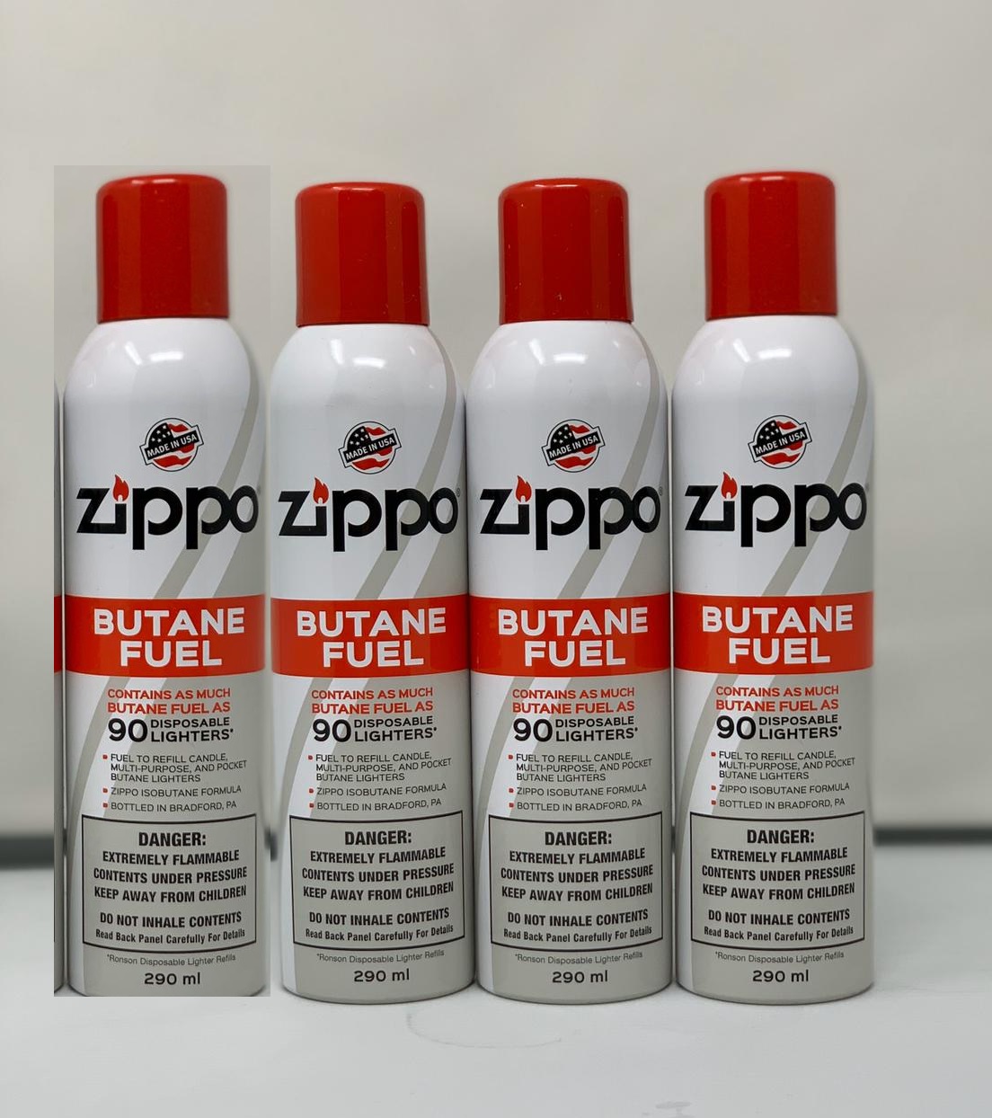 Zippo Butane Fuel 9.8 oz 290 ML Pack of 4
